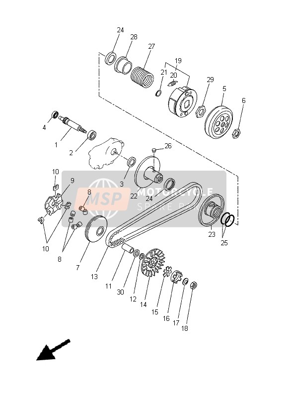 Yamaha CW50E 2013 Clutch for a 2013 Yamaha CW50E